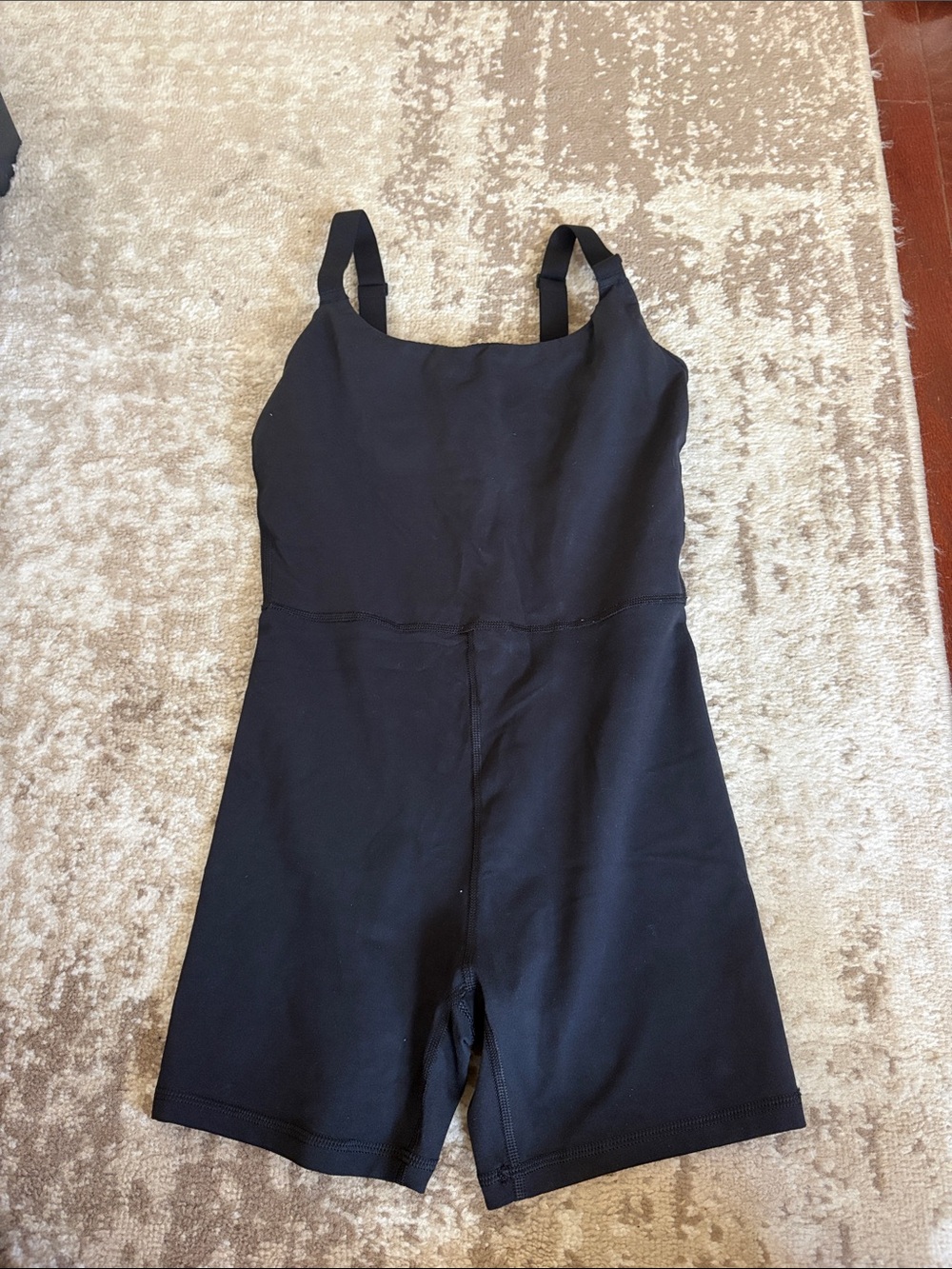 Black One-Piece Active Short Romper